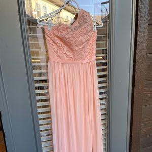 Bridesmaids 1 Shoulder Lace Top Maxi Dress